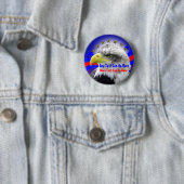 Patriottische adelaar en goudsterren Ronde Button  (In situ)