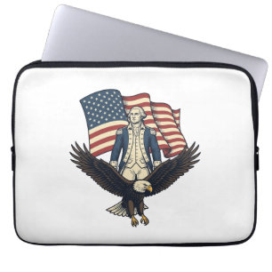 Patriottische Adelaar en Koloniale Generaal Vintag Laptop Sleeve