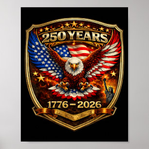 Patriottische Adelaar en Vlag 250 Jaar 1776-2026 2 Poster