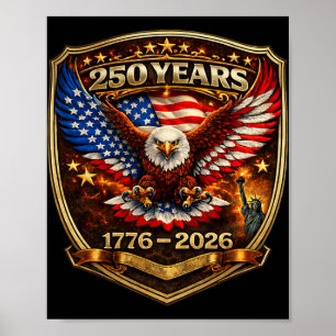 Patriottische Adelaar En Vlag 250 Jaar 1776-2026 2 Poster