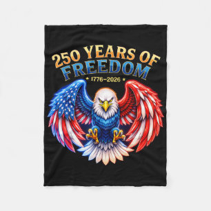 Patriottische Adelaar En Vlag 250 Jaar 1776-2026 4 Fleece Deken