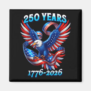 Patriottische adelaar en vlag 250 jaar 1776-2026 4 magneet