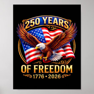 Patriottische Adelaar En Vlag 250 Jaar 1776-2026 4 Poster