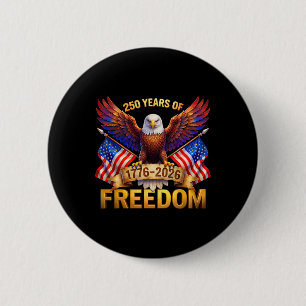 Patriottische Adelaar En Vlag 250 Jaar 1776-2026 4 Ronde Button 5,7 Cm