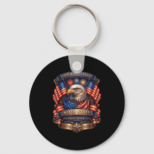 Patriottische adelaar en vlag 250 jaar 1776-2026 4 sleutelhanger