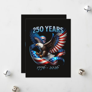 Patriottische Adelaar en Vlag 250 Jaar 1776-2026 Feestdagenkaart