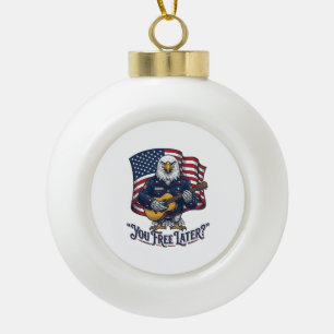 Patriottische Adelaar Gitaar Vintage Keramische Bal Ornament
