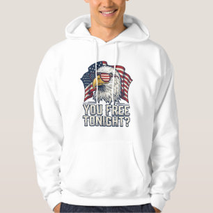 Patriottische Adelaar Je Bent Vrij Vanavond Vintag Hoodie