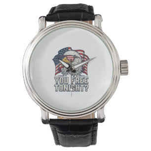 Patriottische Adelaar Je Bent Vrij Vanavond Vintag Horloge