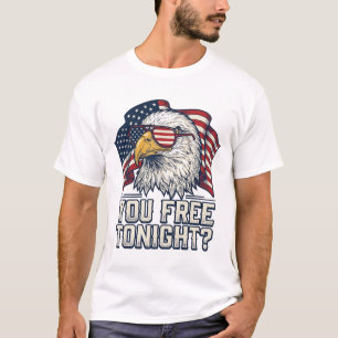 Patriottische Adelaar Je Bent Vrij Vanavond Vintag T-shirt