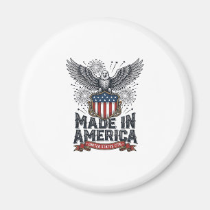 Patriottische Adelaar Made in America Vintage Magneet