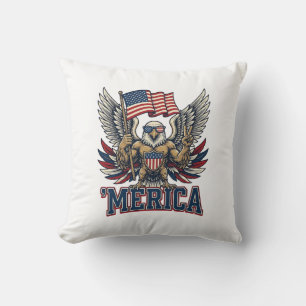 Patriottische Adelaar Merica Vintage Vector T-shir Kussen