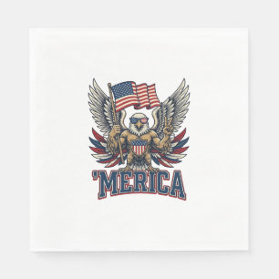 Patriottische Adelaar Merica Vintage Vector T-shir Servet