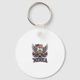 Patriottische Adelaar Merica Vintage Vector T-shir Sleutelhanger