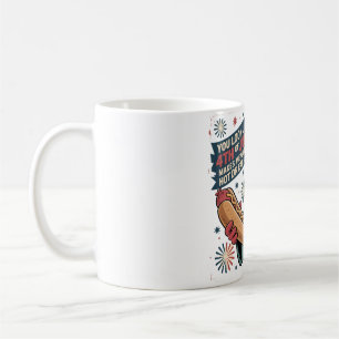 Patriottische adelaar met hotdog grappige kunst koffiemok
