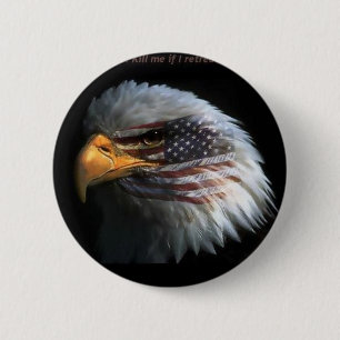 Patriottische adelaar met vlag achtergrond ronde button 5,7 cm