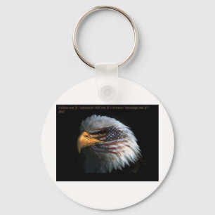 Patriottische adelaar met vlag achtergrond sleutelhanger
