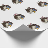 Patriottische Adelaar Mullet Vintage Gravure Vecto Cadeaupapier (Hoek)