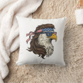 Patriottische Adelaar Mullet Vintage Gravure Vecto Kussen (Deken)