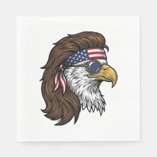Patriottische Adelaar Mullet Vintage Gravure Vecto Servet