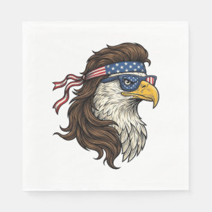 Patriottische Adelaar Mullet Vintage Gravure Vecto Servet