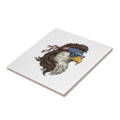 Patriottische Adelaar Mullet Vintage Gravure Vecto Tegeltje (Zijkant)