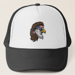 Patriottische Adelaar Mullet Vintage Gravure Vecto Trucker Pet