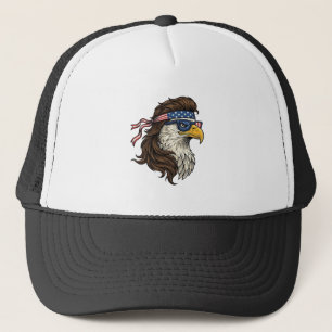 Patriottische Adelaar Mullet Vintage Gravure Vecto Trucker Pet