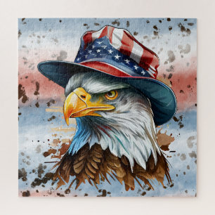 Patriottische Adelaar Rood Wit Blauw Amerika Legpuzzel