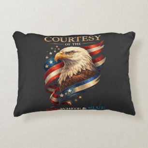 Patriottische Adelaar Rood Wit en Blauw Vintage Accent Kussen