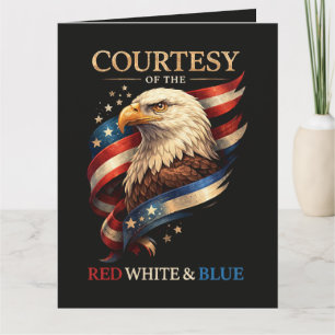 Patriottische Adelaar Rood Wit en Blauw Vintage Kaart
