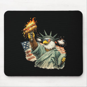 Patriottische Adelaar Standbeeld Liberty Hotdog Gr Muismat