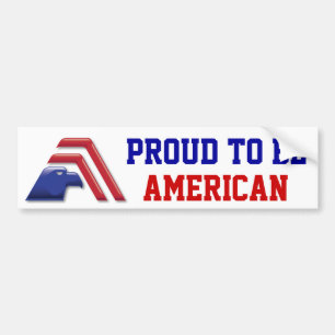 Patriottische adelaar Stripes_Proud om Amerikaans Bumpersticker