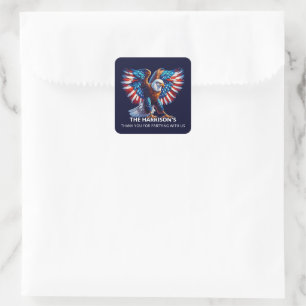 Patriottische Adelaar USA 4 juli Vierkante Sticker