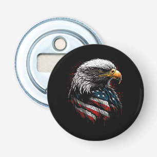 Patriottische Adelaar USA Amerikaanse Vlag 4 juli Button Flesopener