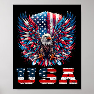 Patriottische Adelaar USA Vlag Ontwerp Grafisch Poster