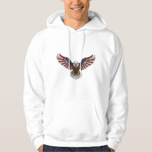 Patriottische Adelaar Vintage Gravure Vector Desig Hoodie