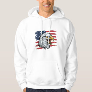 Patriottische Adelaar Vlag Vintage Vector Ontwerp_ Hoodie