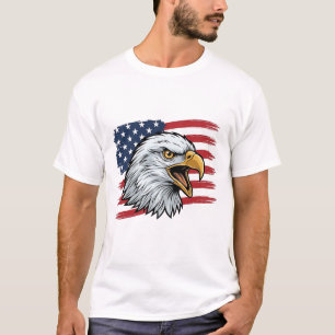 Patriottische Adelaar Vlag Vintage Vector Ontwerp_ T-shirt