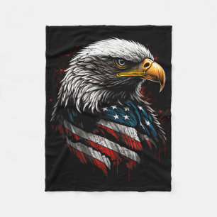 Patriottische Adelaar VS Amerikaanse Vlag 4 juli H Fleece Deken
