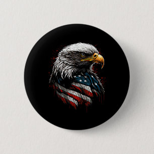 Patriottische Adelaar VS Amerikaanse Vlag 4 juli H Ronde Button 5,7 Cm