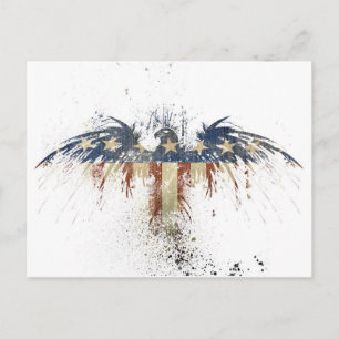 Patriottische adelaar, VS/VS, SAD-vlag Briefkaart