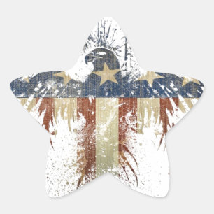 Patriottische adelaar, VS/VS, SAD-vlag Ster Sticker
