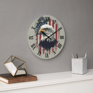 Patriottische Adelaar Wandklok USA Decoratie Grote Klok