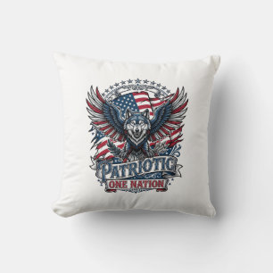 Patriottische Adelaar Wolf Hybride Dier Hybride Pa Kussen