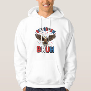 Patriottische Adelaar Zes Zeven Bruh Vector Design Hoodie