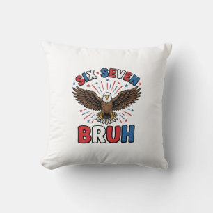 Patriottische Adelaar Zes Zeven Bruh Vector Design Kussen