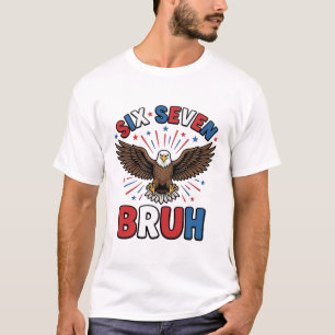 Patriottische Adelaar Zes Zeven Bruh Vector Design T-shirt