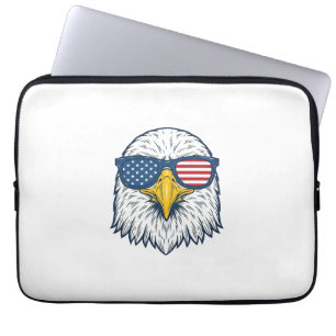 Patriottische Adelaar Zonnebril Vintage Vector Des Laptop Sleeve