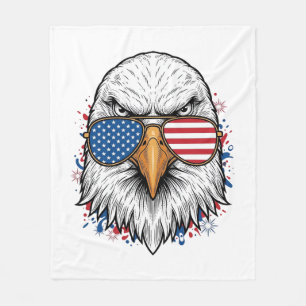 Patriottische Adelaar Zonnebril Vintage Vector T-s Fleece Deken